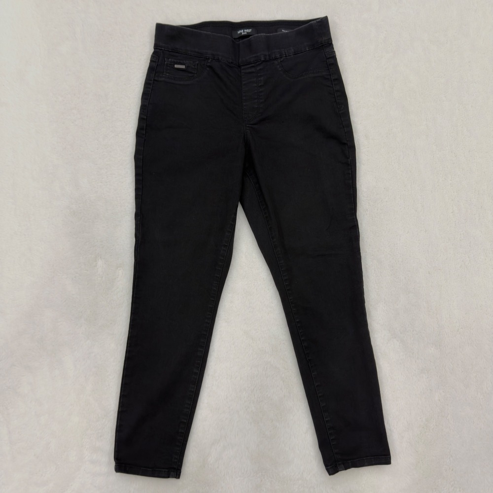 Nine West Jeans Womens Black Pull On Skinny Pants Stretchy Size 8/29